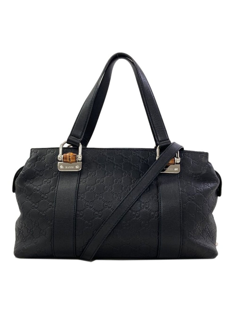 Gucci GG Signature Guccissima Bamboo 2-Way Tote Leather
